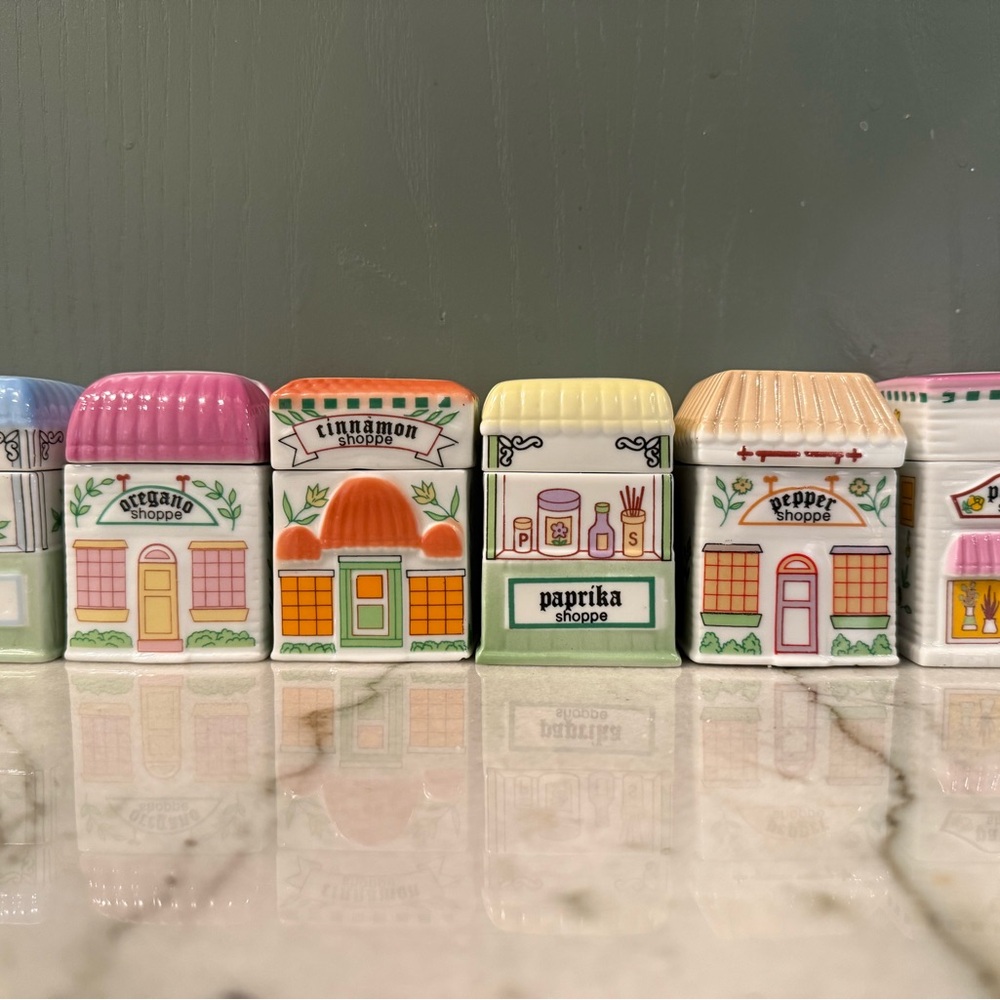 Vintage Spice Shoppe Porcelain Canisters